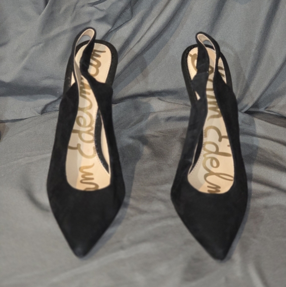 Sam Edelman Black Suede Heels - Picture 1 of 3